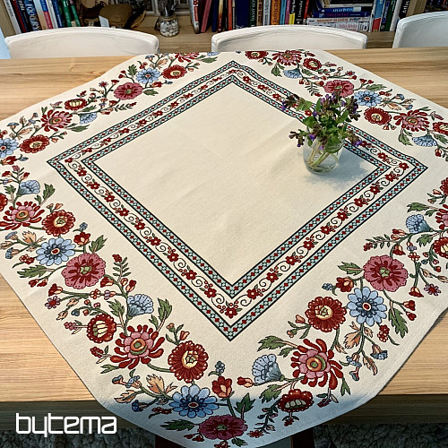 Mantel tapiz, bufanda FLORES PINTADAS