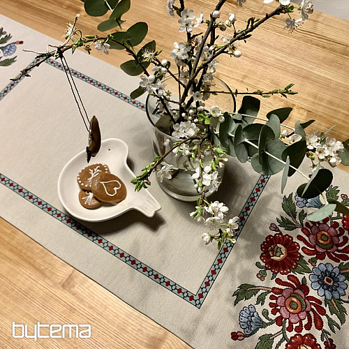 Mantel tapiz, bufanda FLORES PINTADAS