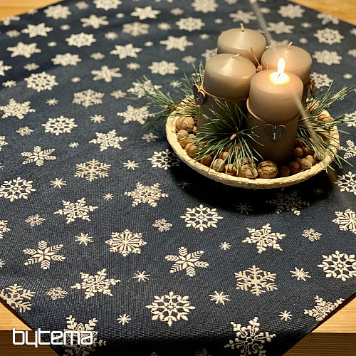 Mantel y pañuelo Gobelino Escamas azules