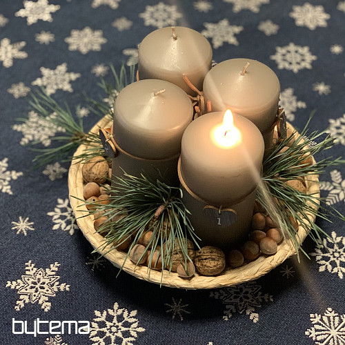 Mantel y pañuelo Gobelino Escamas azules