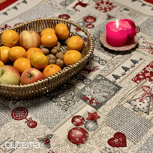 Mantel tapiz, pañuelo FELIZ NAVIDAD