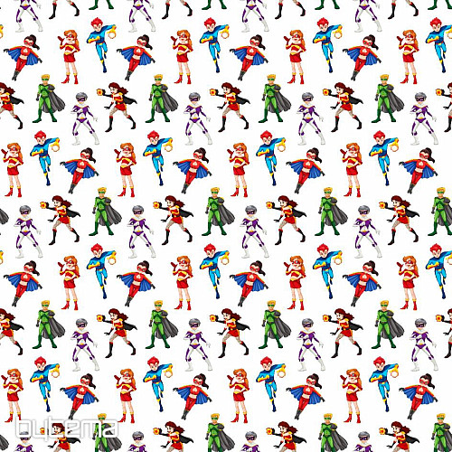 Satén de algodón infantil ACTION HEROES digital