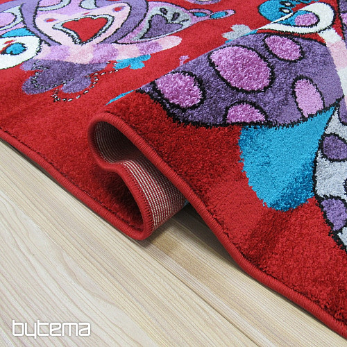 Alfombra infantil BELLA Mariposas roja