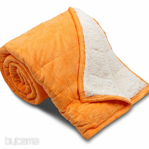 manta microfibra EXTRA SUAVE punto OVEJA naranja
