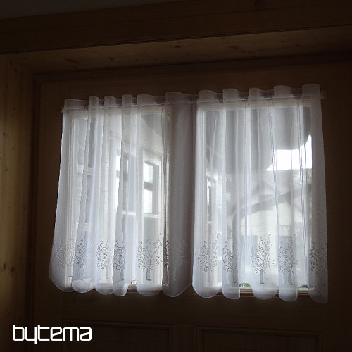 Cortina bordada para vidriera 11646 blanco