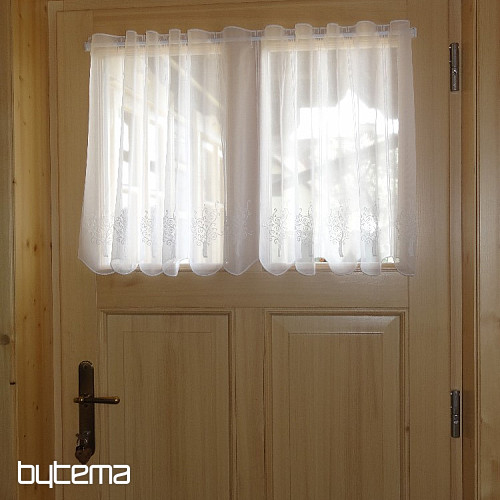 Cortina bordada para vidriera 11646 blanco