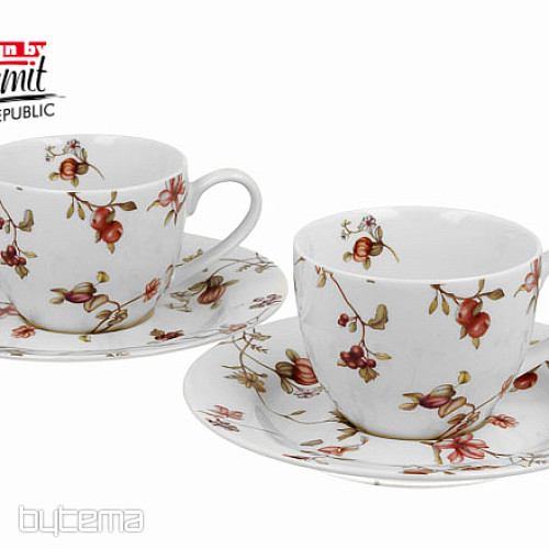 Juego de 2 tazas de café expreso de porcelana.