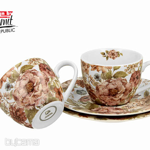 Taza de café espresso blanco con flores pastel, 90 ml, set de 2 unidades