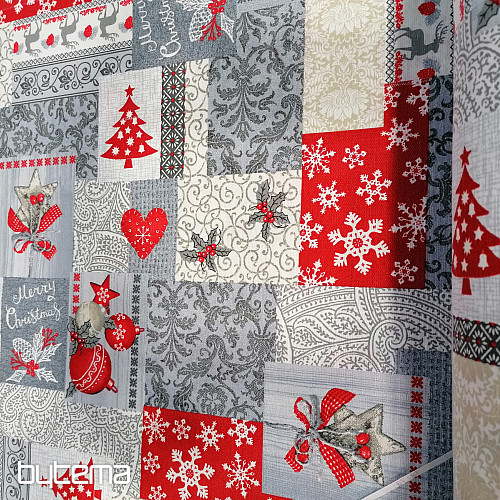Tela decorativa PATCHWORK Navidad gris
