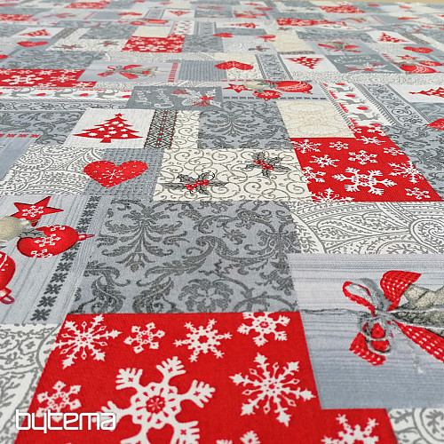 Tela decorativa PATCHWORK Navidad gris