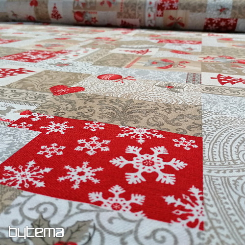 Tela decorativa PATCHWORK Navidad beige
