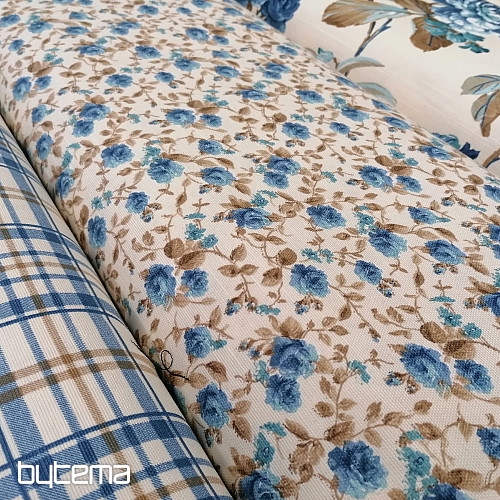 tela decorativa LAURA - pequeñas flores azules