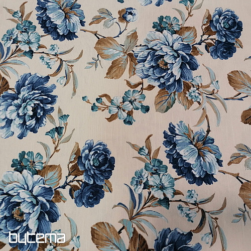 tela decorativa LAURA - grandes flores azules