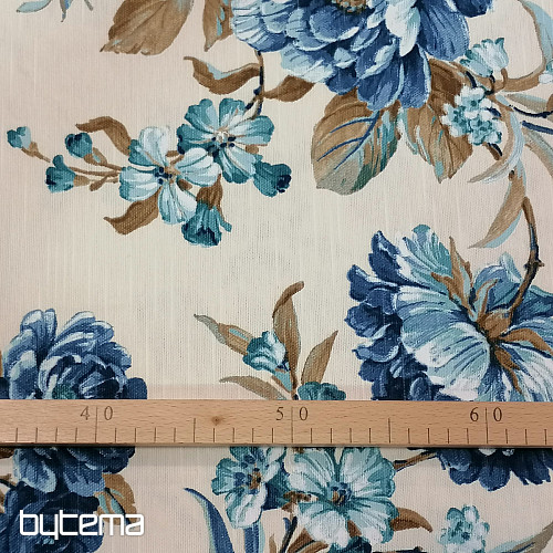 tela decorativa LAURA - grandes flores azules