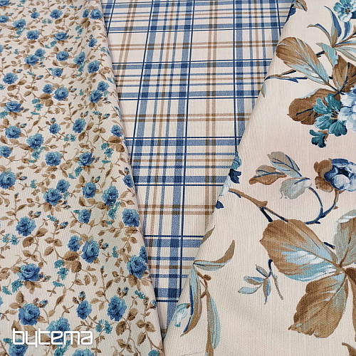 tela decorativa LAURA - pequeñas flores azules