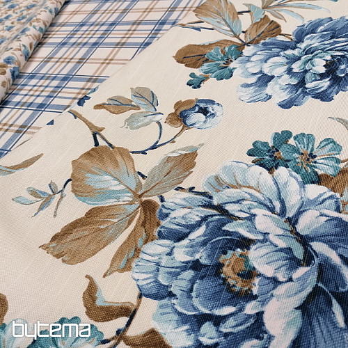 tela decorativa LAURA - grandes flores azules