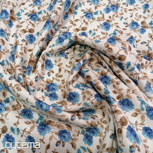 tela decorativa LAURA - pequeñas flores azules