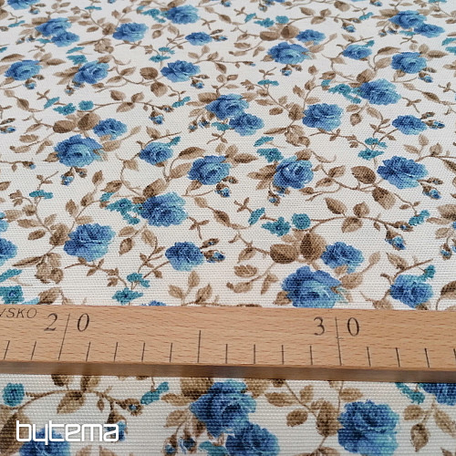 tela decorativa LAURA - pequeñas flores azules