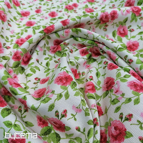 tela decorativa LAURA - pequeñas flores rosas