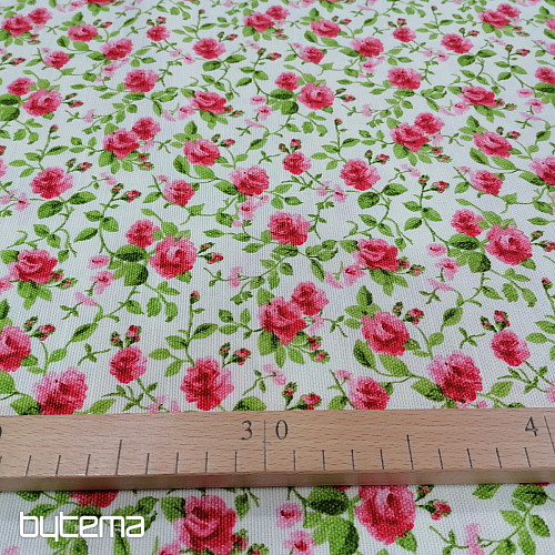 tela decorativa LAURA - pequeñas flores rosas