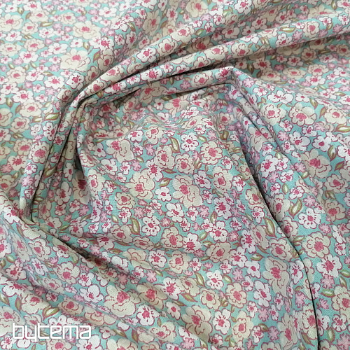 Tela de algodón KALMIA rosa-azul