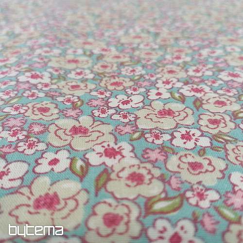 Tela de algodón KALMIA rosa-azul