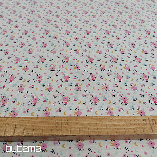Tela de algodón FLEDI flor rosa
