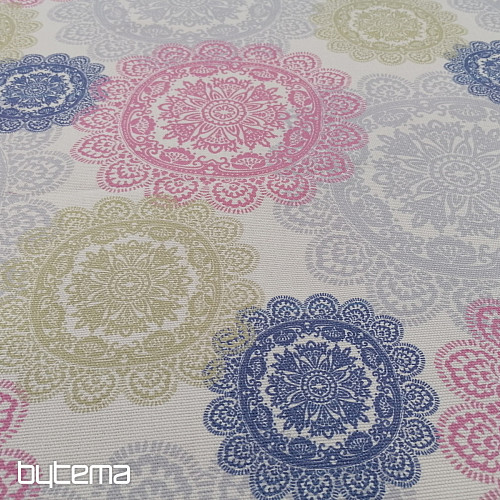 Tela decorativa MANDALA rosa-gris