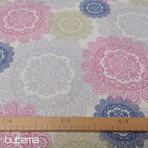 Tela decorativa MANDALA rosa-gris