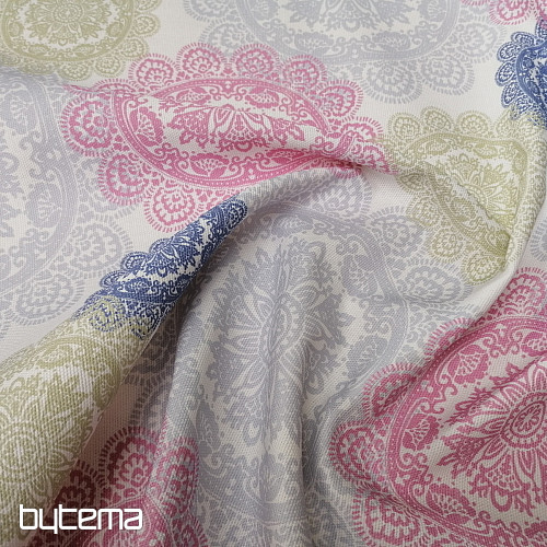 Tela decorativa MANDALA rosa-gris