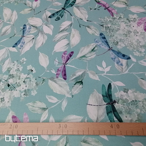 Tela decorativa ROSETO DRAGONFLY turquesa