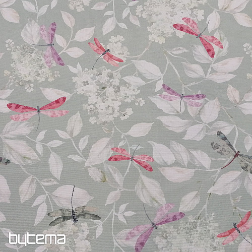 Tela decorativa ROSETO DRAGONFLY gris-verde