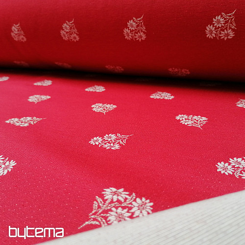 Tela decorativa CORAZÓN FLOR I combinación jacquard