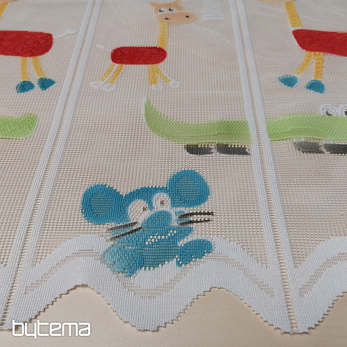 Cortina infantil en vidriera - jacquard ANIMALES