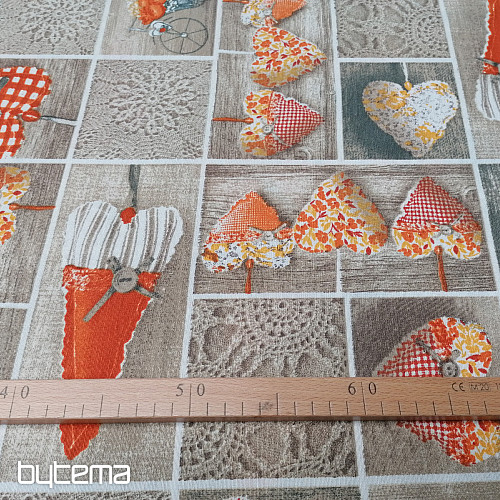 Tela decorativa CORAZÓN DE LIDIA naranja