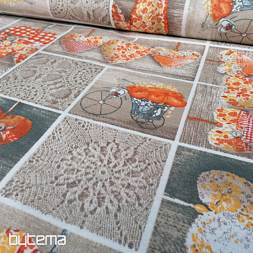 Tela decorativa CORAZÓN DE LIDIA naranja