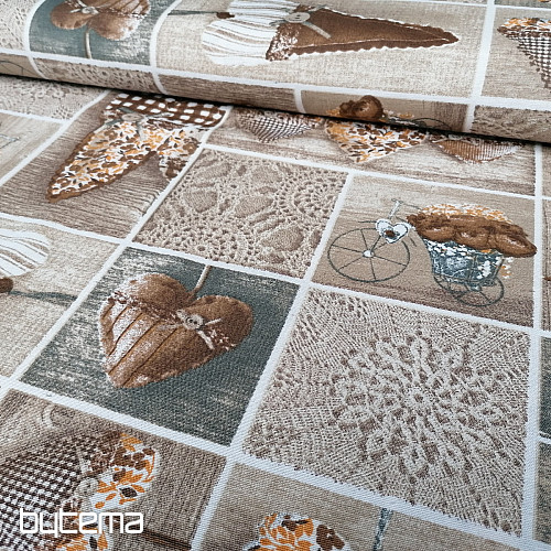 Tela decorativa CORAZÓN DE LIDIA marrón