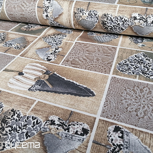Tela decorativa SRDÍČKA LIDIA gris