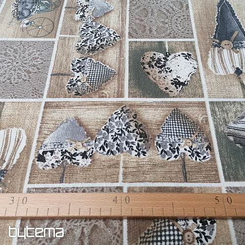 Tela decorativa SRDÍČKA LIDIA gris