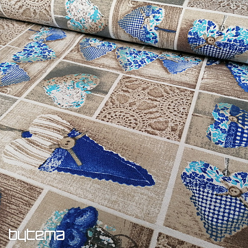 Tela decorativa CORAZÓN DE LIDIA azul