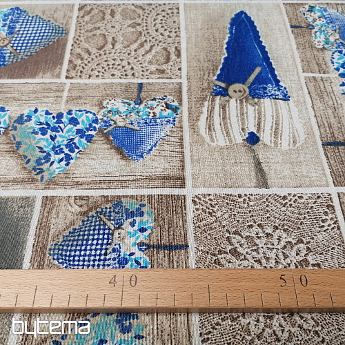 Tela decorativa CORAZÓN DE LIDIA azul