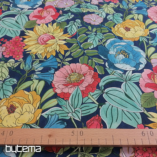 Tela decorativa FLORES DE VERANO - AZUL