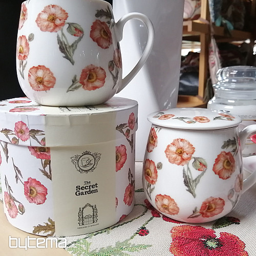 Taza de porcelana Amapolas salvajes gordita