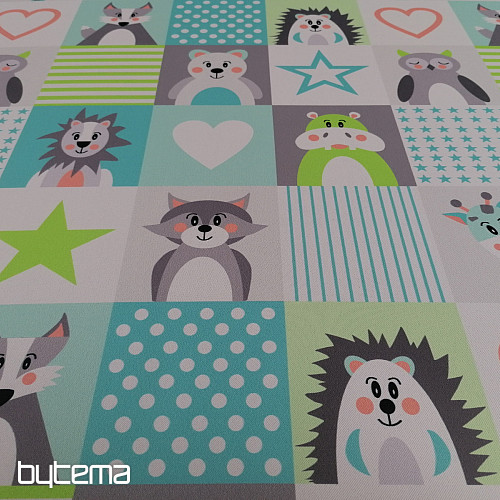 Tela decorativa BLACK-OUT Animales turquesa