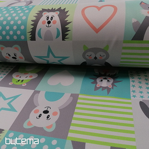 Tela decorativa BLACK-OUT Animales turquesa