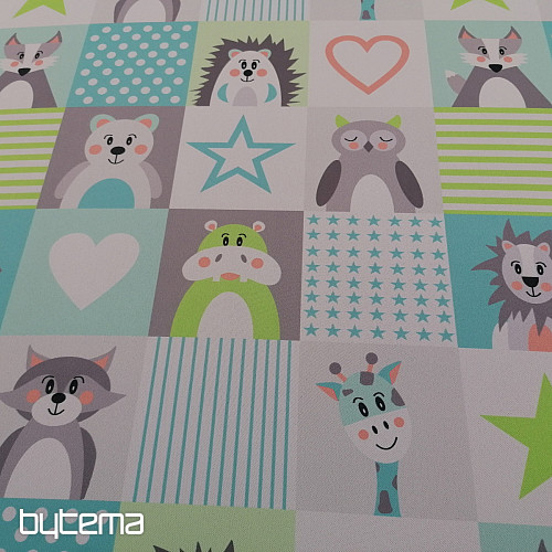 Tela decorativa BLACK-OUT Animales turquesa