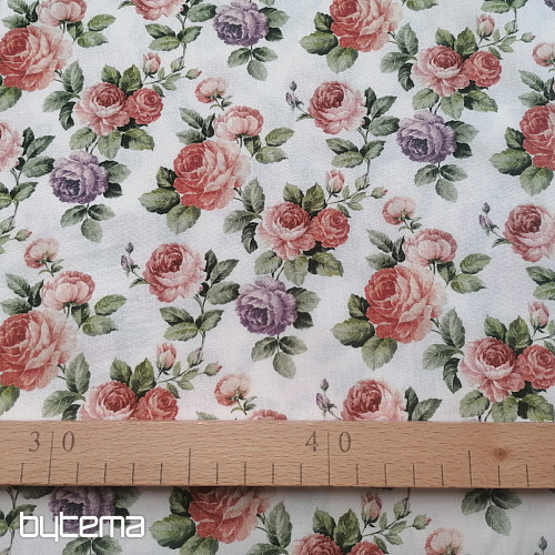 CEREZA ROSAS tela algodon