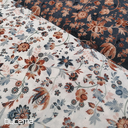 Tela de algodón VARANASI KALAMKARI blanco