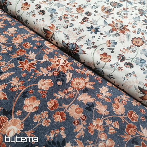 VARANASI KALAMKARI tela de algodón azul