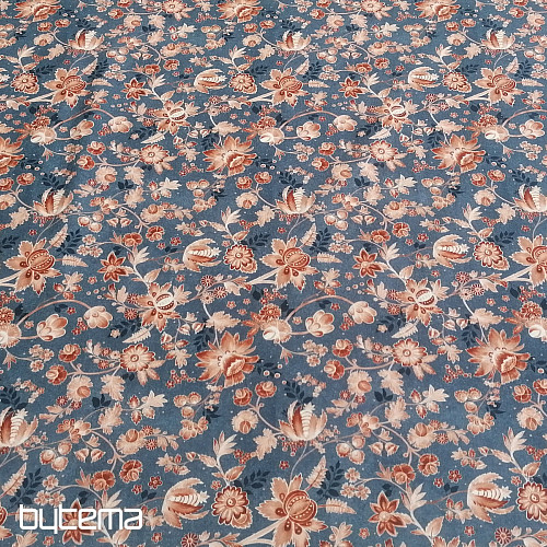 VARANASI KALAMKARI tela de algodón azul